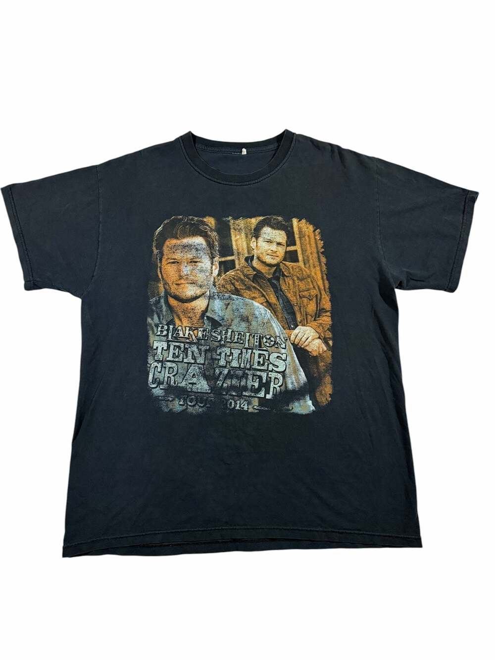 Blake Shelton Ten Times Crazier Tour 2014 T Shirt Country Concert Mens Large